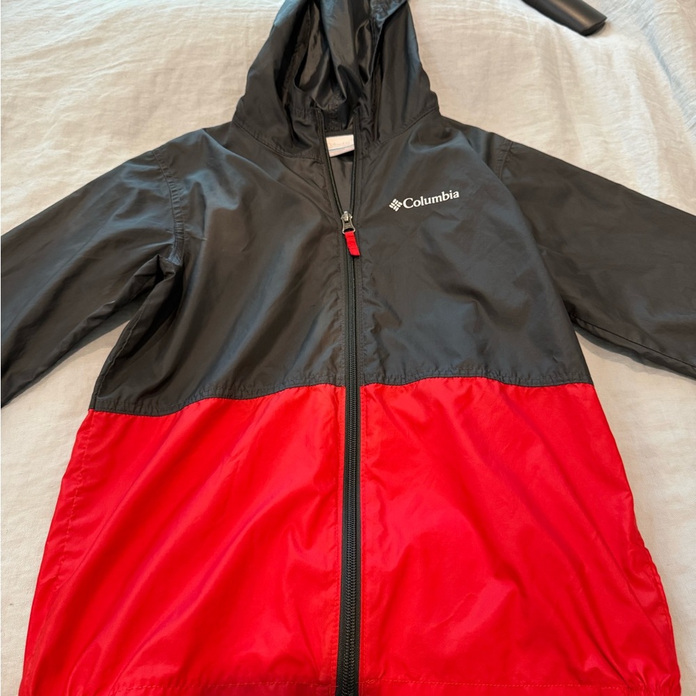 Columbia Kids' Two-Tone windbreaker jacket - Black and Red